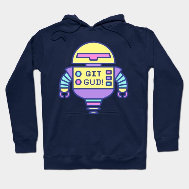 GIT GUD pastel robot Hoodie by Red_Flare_Art